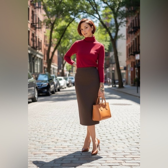 see in description Dresses & Skirts - Chic Brown Pencil Skirt and a Banana Republic knit Sweater. Y2K Trending☑️